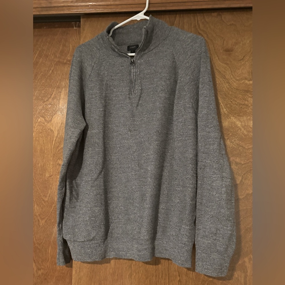 Men's J Crew Gray Half-Zip Sweater